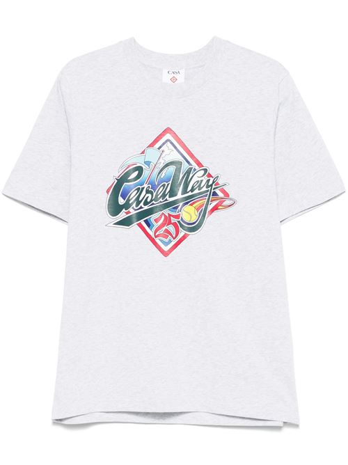 Light grey crew neck t-shirt CASABLANCA | MS25JTS00102CASA WAY WORLD SERIES